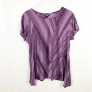 Simply Vera Vera Wang | Women's Purple Short Sleeve Crew Neck Tunic Top Size L